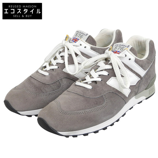 NEW BALANCE ニューバランス 美品 英国製 スエード スニーカー シューズ メンズ グレー 26.0cm M576GRS シューズ