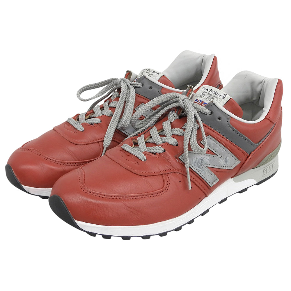 NEW BALANCE ニューバランス 英国製 オールレザー スニーカー シューズ メンズ レッド 26.5cm M576RED シューズ
