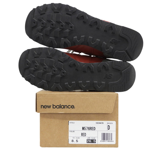 NEW BALANCE ニューバランス 英国製 オールレザー スニーカー シューズ メンズ レッド 26.5cm M576RED シューズ
