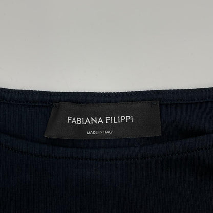 FABIANA FILIPPI ファビアーナフィリッピ ABD275F638L180 ネイビー コットン ジャージーミディドレス ワンピース