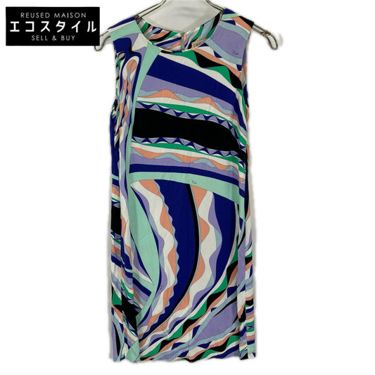 EMILIO PUCCI エミリオプッチ 9RJG10 マルチカラー ノースリーブ ワンピース ワンピース