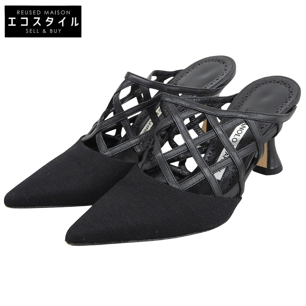MANOLO BLAHNIK マノロブラニク 美品 ASALA サンダル シューズ レディース 黒 ブラック 35 シューズ