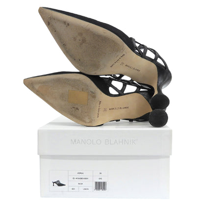MANOLO BLAHNIK マノロブラニク 美品 ASALA サンダル シューズ レディース 黒 ブラック 35 シューズ