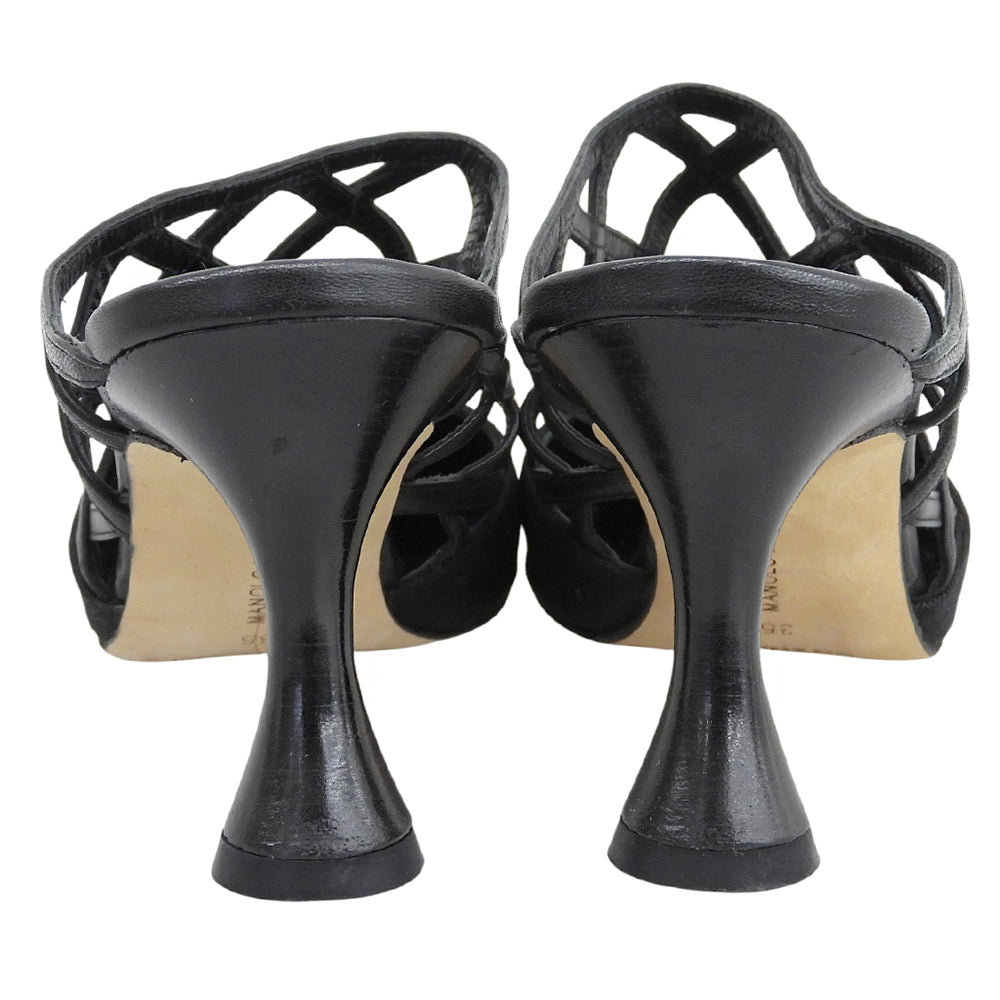 MANOLO BLAHNIK マノロブラニク 美品 ASALA サンダル シューズ レディース 黒 ブラック 35 シューズ