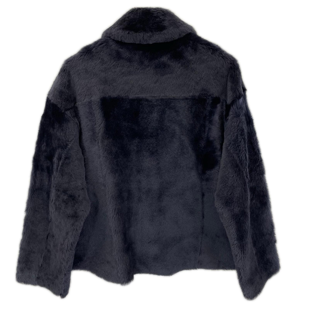 No Brand ノーブランド ネイビー ラムファー 裏地レザー ジャケット ジャケット