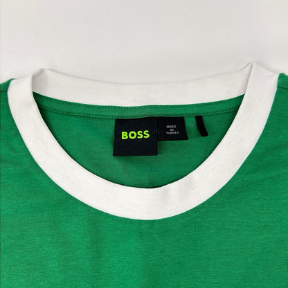 BOSS ボス グリーン コットン ストレッチ 国旗 メキシコカラー Tシャツ トップス