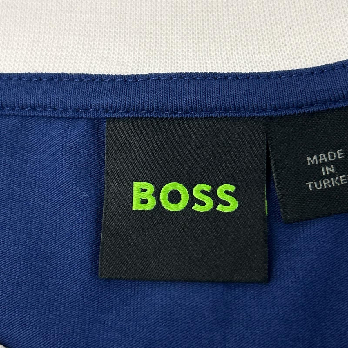BOSS ボス ブルー コットン ストレッチ 国旗 アメリカカラー Tシャツ トップス