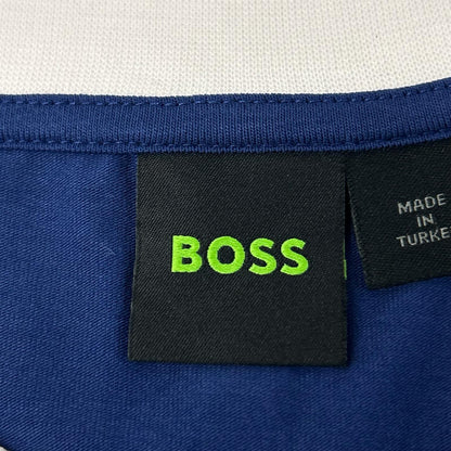 BOSS ボス ブルー コットン ストレッチ 国旗 アメリカカラー Tシャツ トップス