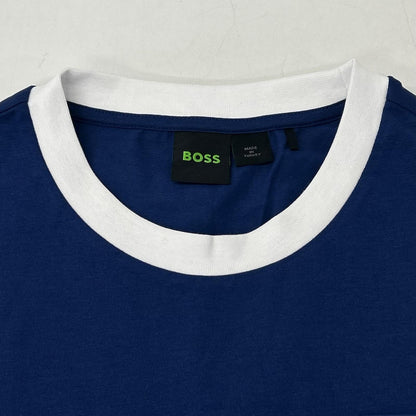 BOSS ボス ブルー コットン ストレッチ 国旗 アメリカカラー Tシャツ トップス