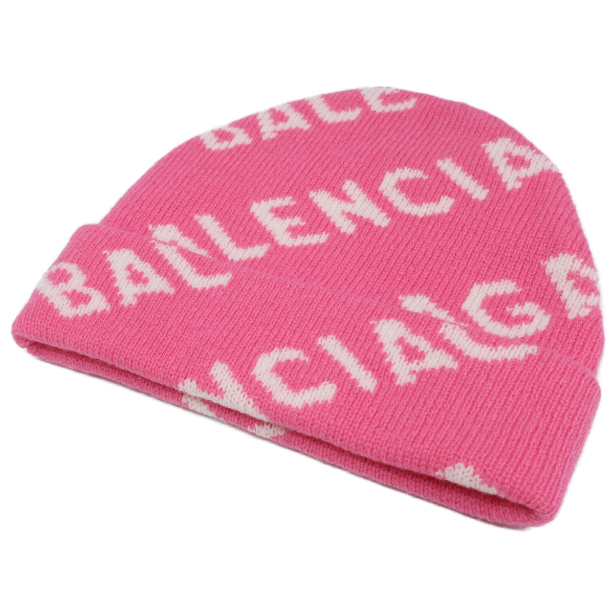 BALENCIAGA バレンシアガ 【美品/国内正規】633717 T1567 5621 ロゴ ウール ニット帽 帽子