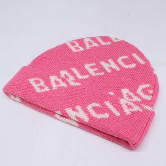BALENCIAGA バレンシアガ 【美品/国内正規】633717 T1567 5621 ロゴ ウール ニット帽 帽子