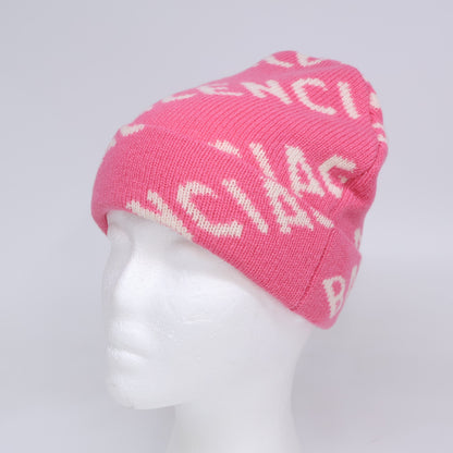 BALENCIAGA バレンシアガ 【美品/国内正規】633717 T1567 5621 ロゴ ウール ニット帽 帽子