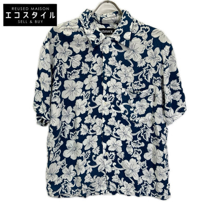 stussy ステューシー ホワイト×ブルー アロハシャツ トップス