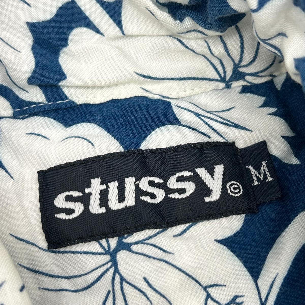 stussy ステューシー ホワイト×ブルー アロハシャツ トップス