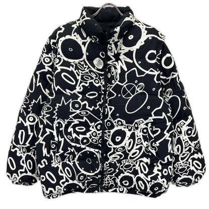 FUTURA フューチュラ ラボラトリーズ　ネイビー×ホワイト グラフィックプリント リバーシブルマルチウェイダウンジャケット ダウンベスト ジャケット