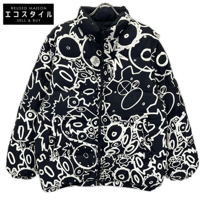 FUTURA フューチュラ ラボラトリーズ　ネイビー×ホワイト グラフィックプリント リバーシブルマルチウェイダウンジャケット ダウンベスト ジャケット