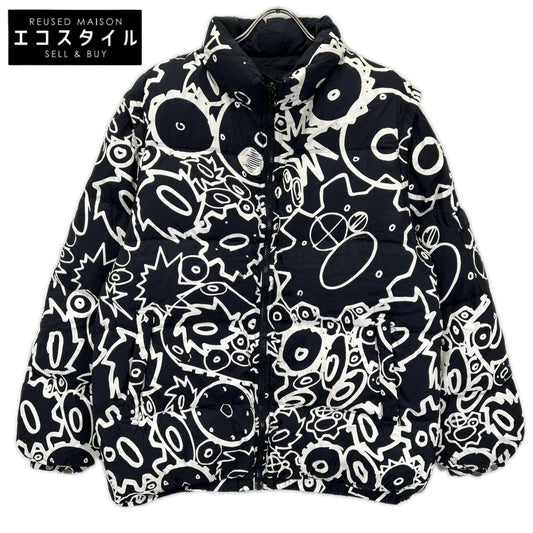 FUTURA フューチュラ ラボラトリーズ　ネイビー×ホワイト グラフィックプリント リバーシブルマルチウェイダウンジャケット ダウンベスト ジャケット