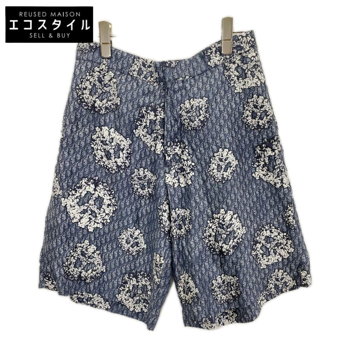DIOR ディオール 013C121B5931 ネイビー Denim Tears オブリーク シルク ショートパンツ ボトムス
