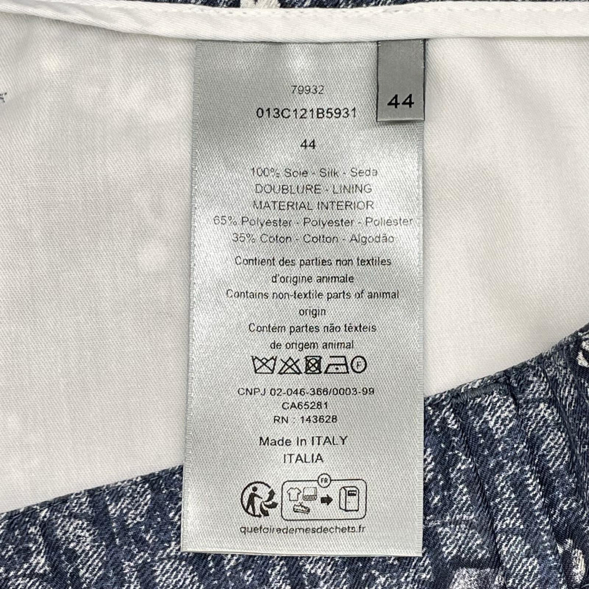 DIOR ディオール 013C121B5931 ネイビー Denim Tears オブリーク シルク ショートパンツ ボトムス