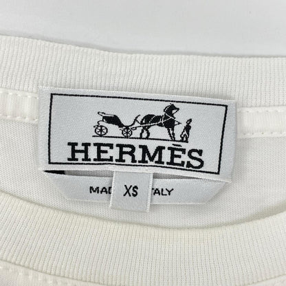 HERMES エルメス 24SS ホワイト コットン レザーパッチ Tシャツ トップス