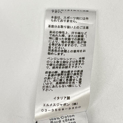 HERMES エルメス 24SS ホワイト コットン レザーパッチ Tシャツ トップス