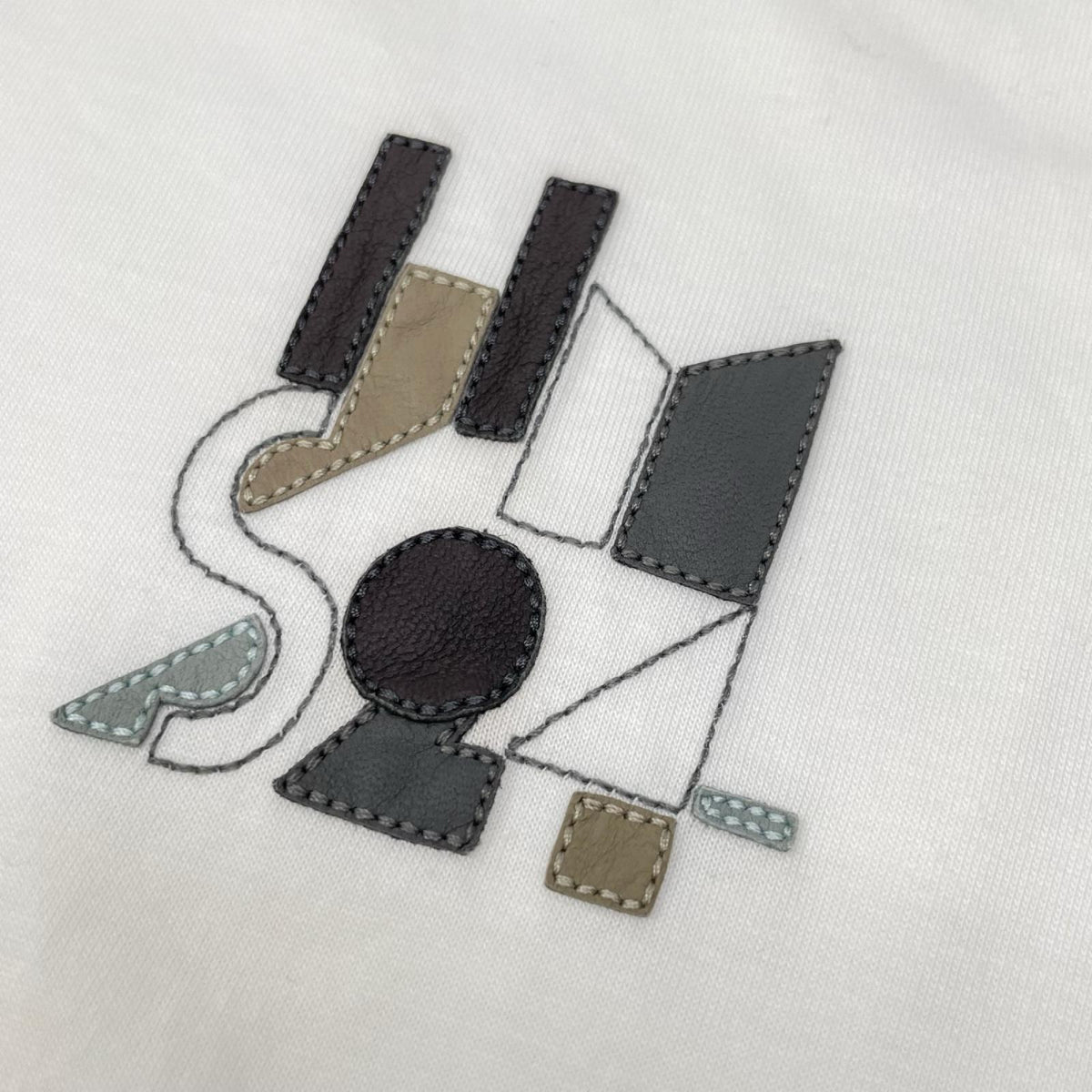 HERMES エルメス 24SS ホワイト コットン レザーパッチ Tシャツ トップス