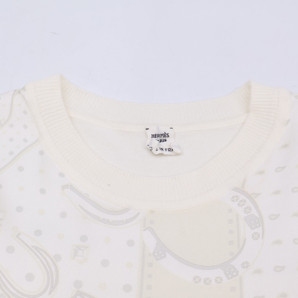 HERMES エルメス 【美品/国内正規/26AW】H6H2822DC Porte-Bonheur Bandana short-sleeve sweater ポルトボヌール バンダナ 半袖セーター トップス