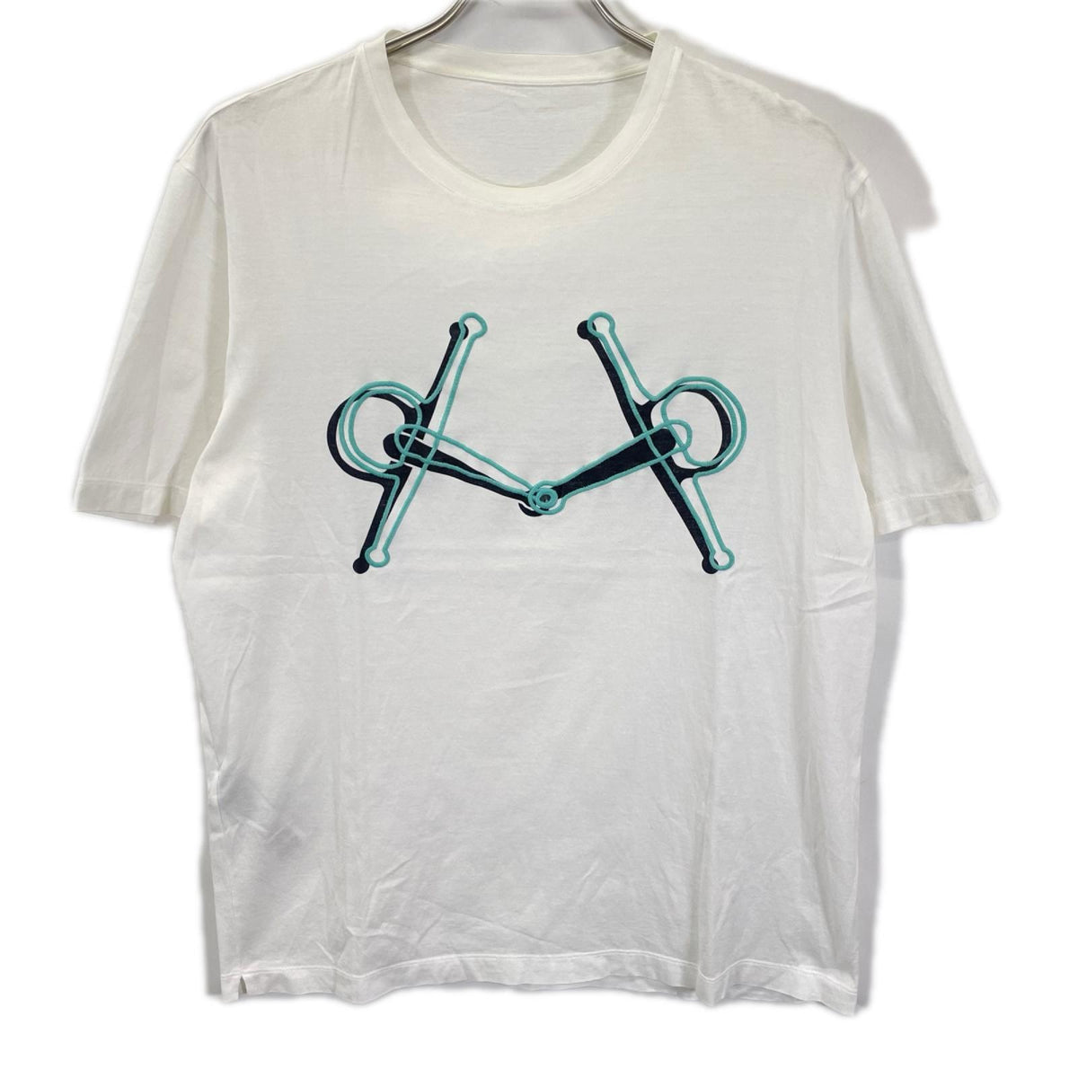 HERMES エルメス 91-5750 ホワイト コットン MORS Tシャツ トップス