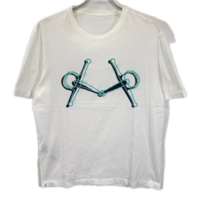 HERMES エルメス 91-5750 ホワイト コットン MORS Tシャツ トップス