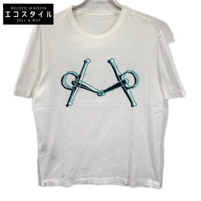 HERMES エルメス 91-5750 ホワイト コットン MORS Tシャツ トップス