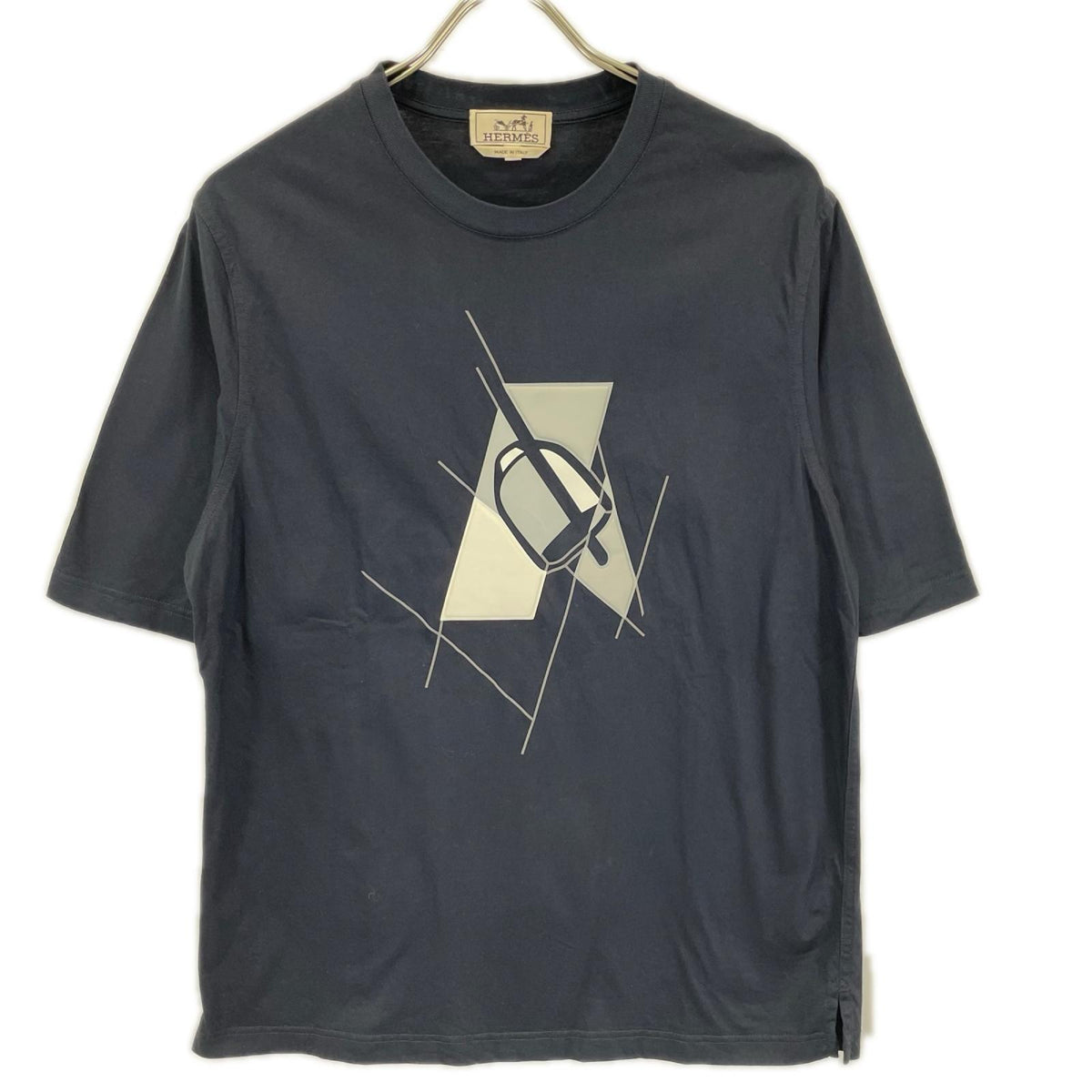 HERMES エルメス 24SS ネイビー エトリエ・アン・フラグモン Tシャツ トップス
