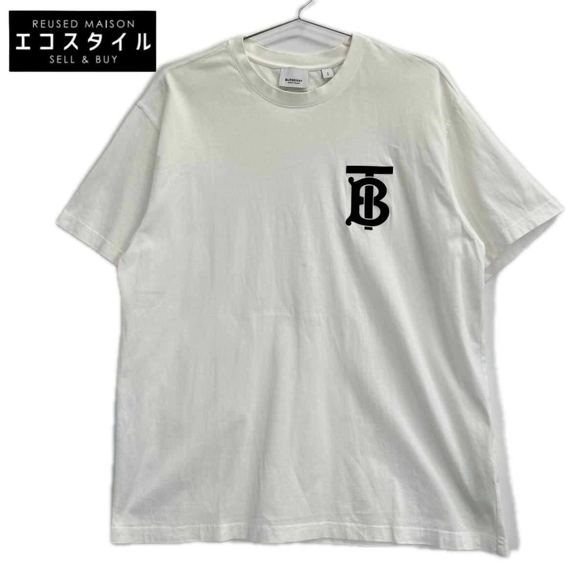 BURBERRY バーバリー 8017473 ホワイト ロゴ コットン Tシャツ トップス