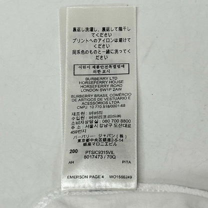 BURBERRY バーバリー 8017473 ホワイト ロゴ コットン Tシャツ トップス