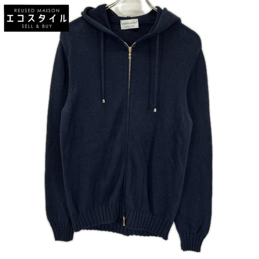 Settefili Cashmere セッテフィーリ カシミア SF-09-251-127 ネイビー リネンコットン ジップアップパーカー トップス