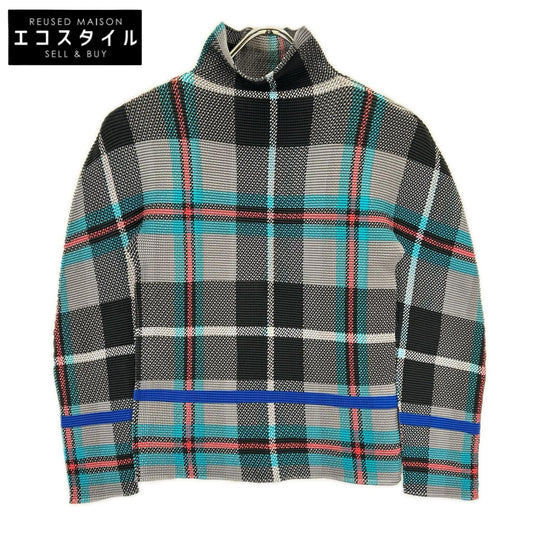 MeISSEYMIYAKE ミーイッセイミヤケ MI63FJ471 ブラック ボトルネック ワッフル加工 長袖カットソー トップス