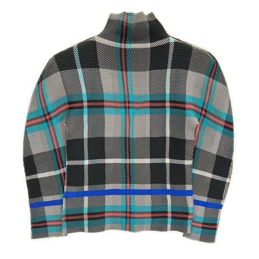 MeISSEYMIYAKE ミーイッセイミヤケ MI63FJ471 ブラック ボトルネック ワッフル加工 長袖カットソー トップス
