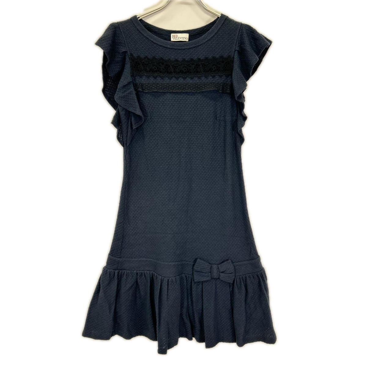 RED VALENTINO レッドヴァレンチノ ERCNA214 ネイビー コットン ワッフル ワンピース チュニック ワンピース