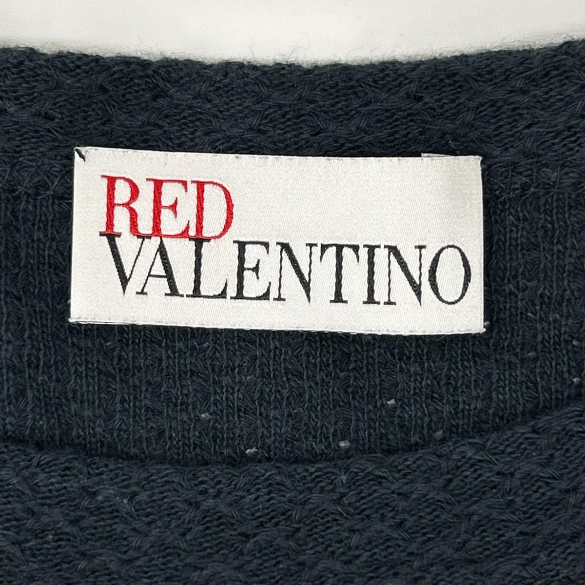 RED VALENTINO レッドヴァレンチノ ERCNA214 ネイビー コットン ワッフル ワンピース チュニック ワンピース