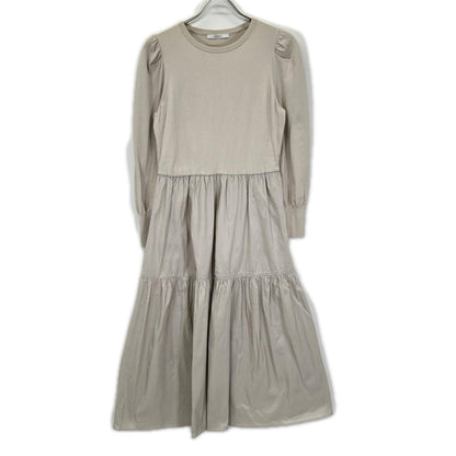ANAYI アナイ 24SS ライトベージュ レーヨン タフタドッキングティアード ワンピース ワンピース