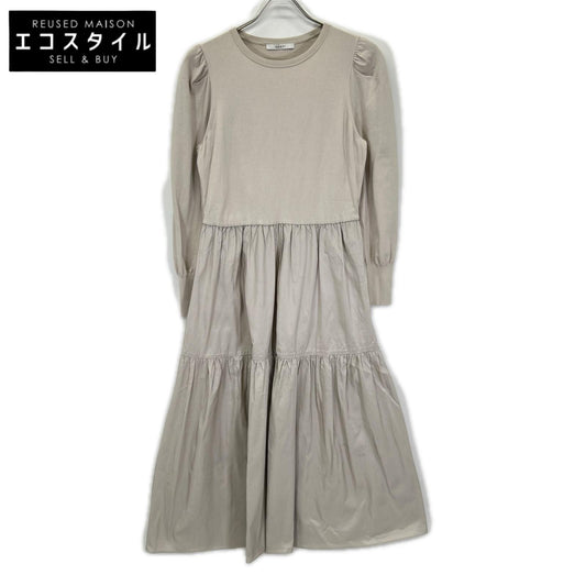 ANAYI アナイ 24SS ライトベージュ レーヨン タフタドッキングティアード ワンピース ワンピース