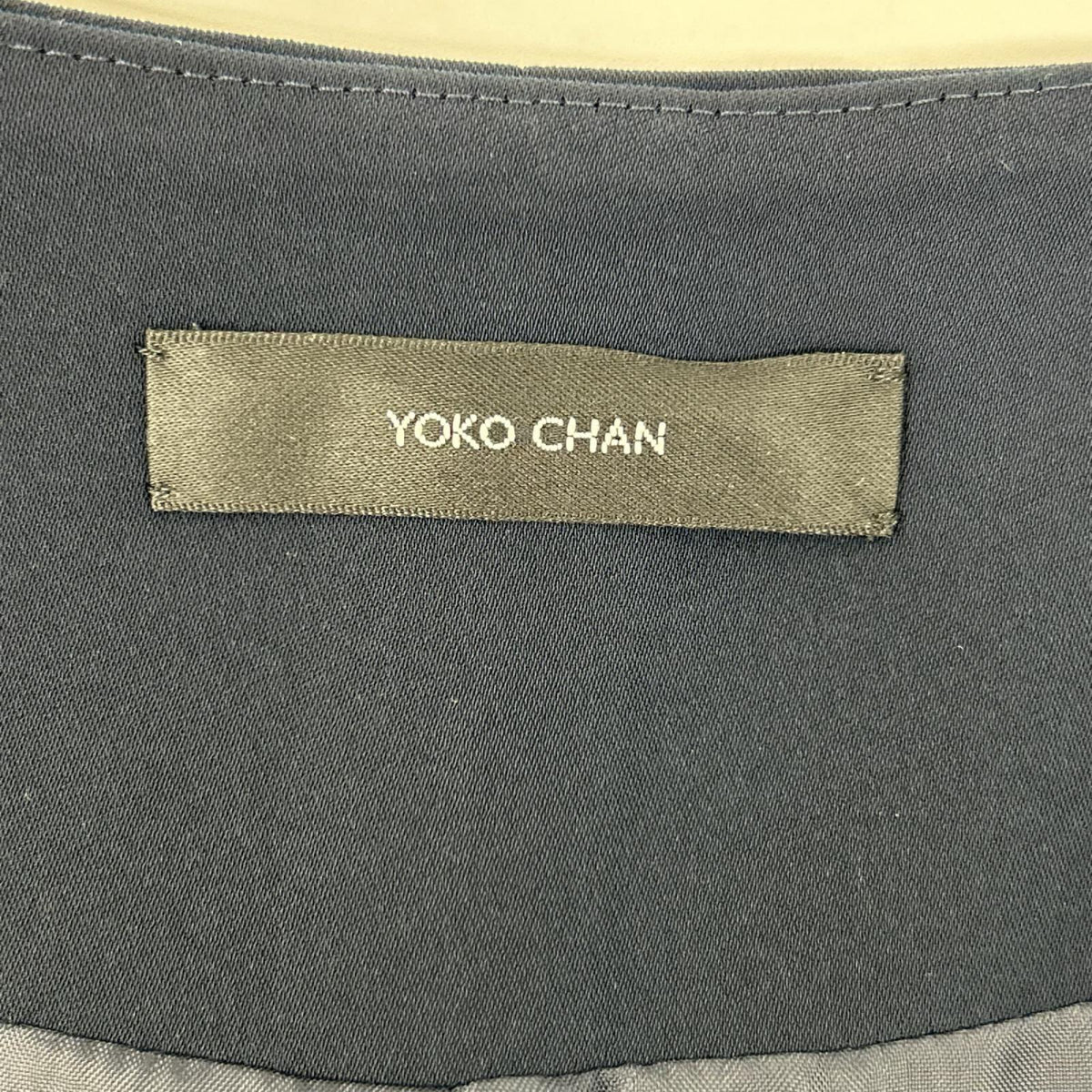 YOKOCHAN ヨーコチャン YCJ-923-087 ネイビー ノーカラー パール ジャケット ジャケット