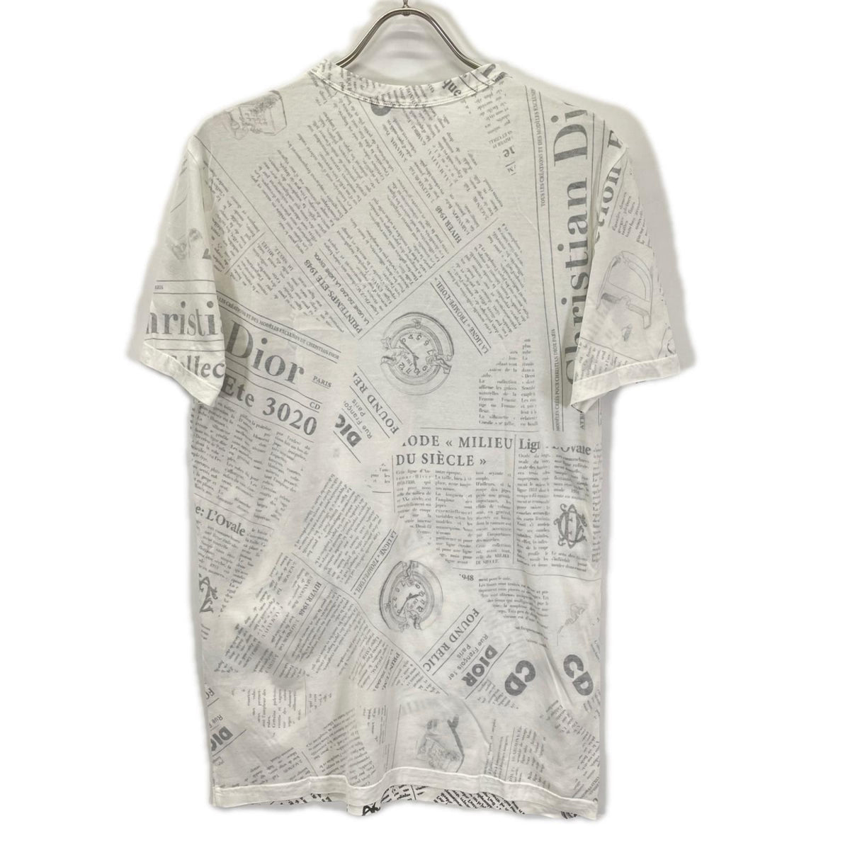 DIOR ディオール ×ダニエル アーシャム 20SS 023J600C0589 ニュースペーパー総柄プリント 半袖Tシャツ トップス