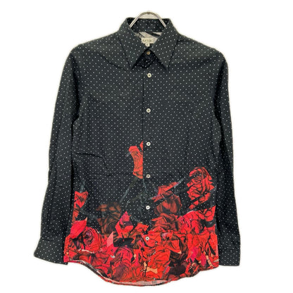 PaulSmith ポールスミス PM-CR-85757 ブラック ピンドット ローズデザイン シャツ トップス