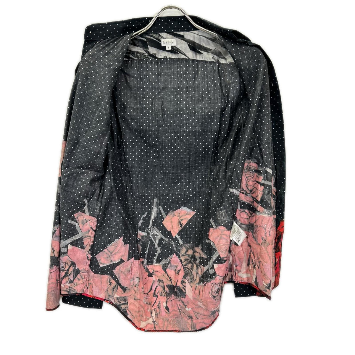 PaulSmith ポールスミス PM-CR-85757 ブラック ピンドット ローズデザイン シャツ トップス