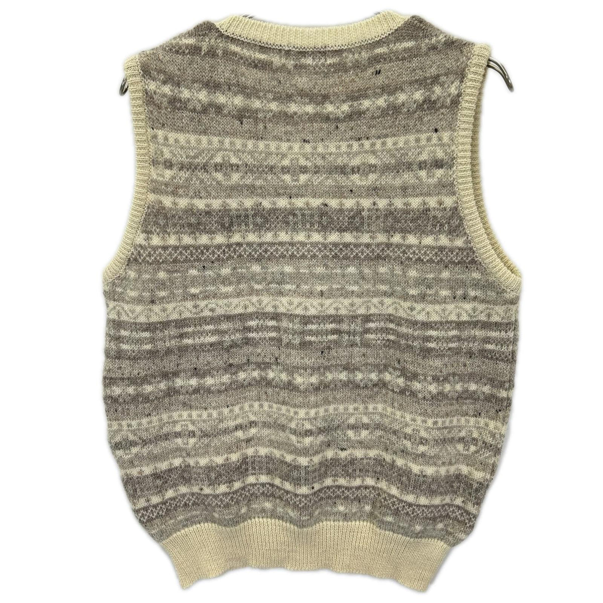 BRITISH MADE ブリティッシュメイド アイボリー×ベージュ ウール フェアアイル ニットベスト ベスト