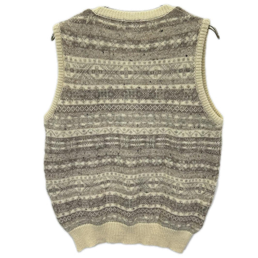 BRITISH MADE ブリティッシュメイド アイボリー×ベージュ ウール フェアアイル ニットベスト ベスト