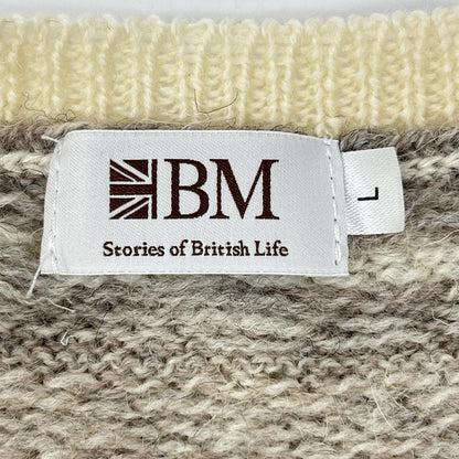 BRITISH MADE ブリティッシュメイド アイボリー×ベージュ ウール フェアアイル ニットベスト ベスト