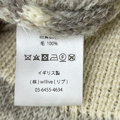 BRITISH MADE ブリティッシュメイド アイボリー×ベージュ ウール フェアアイル ニットベスト ベスト