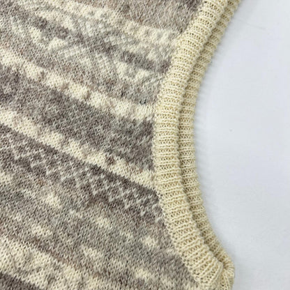 BRITISH MADE ブリティッシュメイド アイボリー×ベージュ ウール フェアアイル ニットベスト ベスト