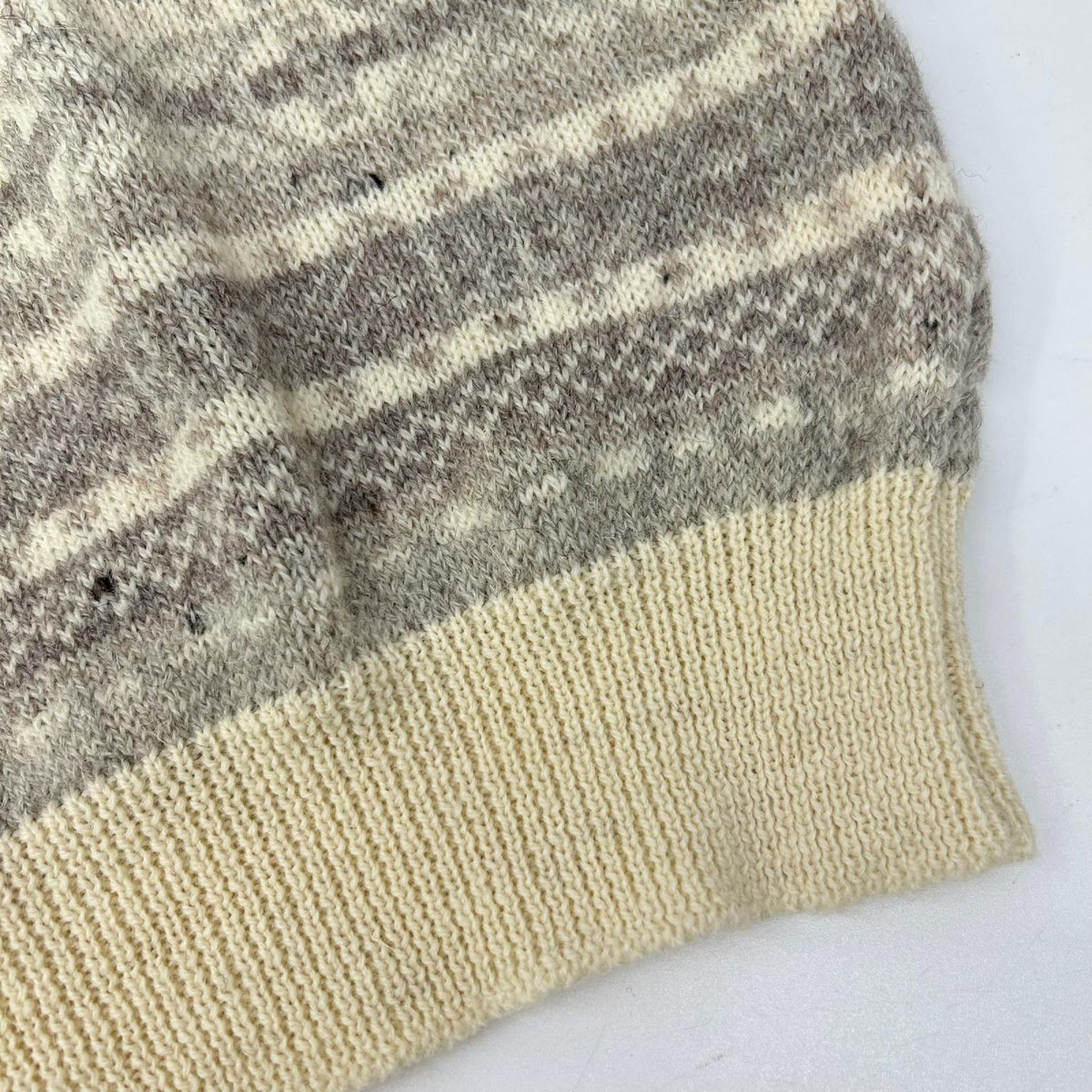 BRITISH MADE ブリティッシュメイド アイボリー×ベージュ ウール フェアアイル ニットベスト ベスト